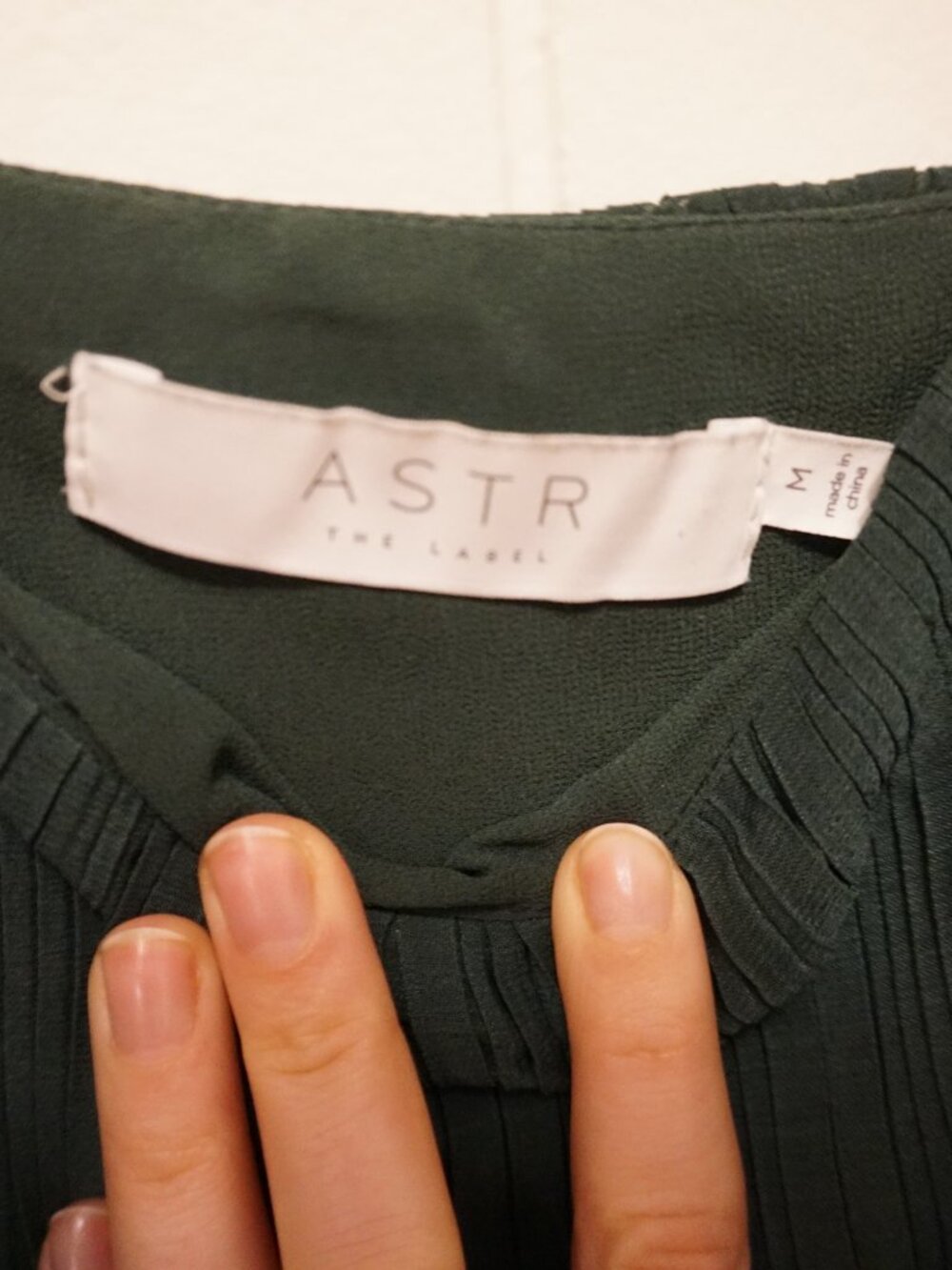 ASTR The Label Asymmetrical Dark Green Blouse - Picture 3 of 6